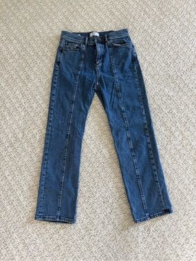 Women’s Loft Straight-Leg Dark Blue Capri Length Jeans